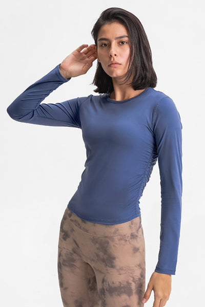 Ruched Side Women Active Top