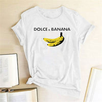 Dolce&banana Funny Printed Short Sleeve Cute Tops Graphic Tee
