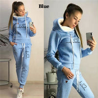 Women Casual Two Piece Outfit Pullover Hoodies and Elastic Waist Jogger Pants Sets