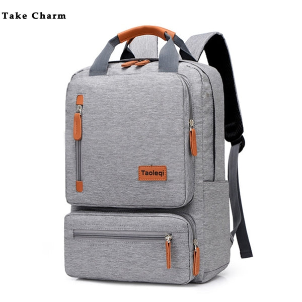 Casual Business 15 inch Laptop Bag Waterproof Oxford Anti-theft Travel Backpack Gray