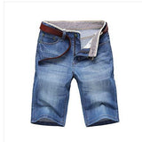 Summer Thin Denim Shorts Solid Straight Male Blue Casual
