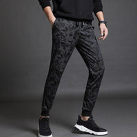 Men Fashion Drawstring Thick Casual Camouflage Ankle Tied Sweatpants